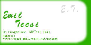 emil tecsi business card